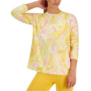 Ideology Yellow and White Graphic Boxy T-Shirt